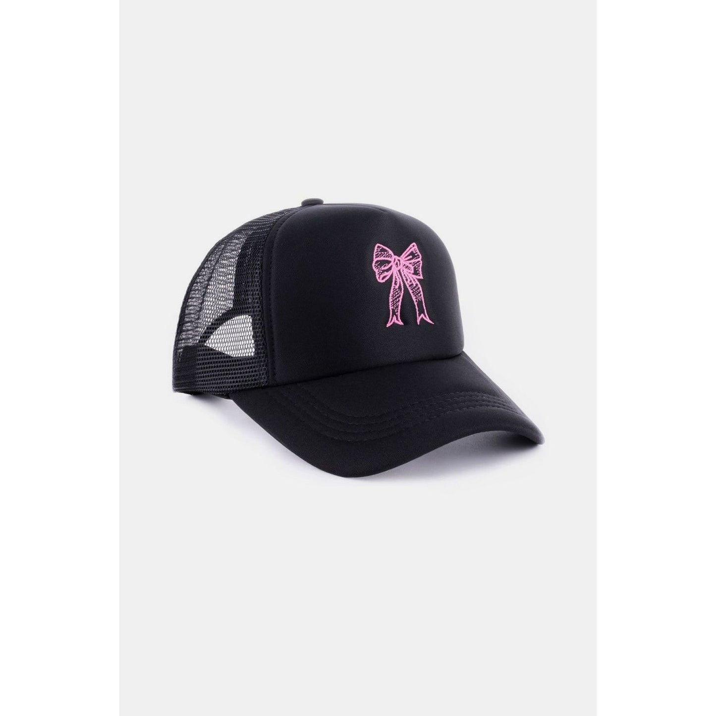 Zenana Ribbon Bow Embroidery Trucker Hat