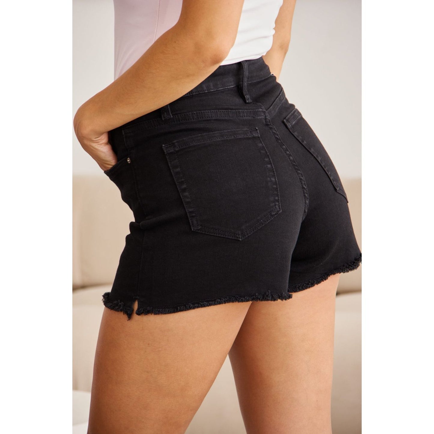 RFM Full Size Tummy Control High Waist Denim Shorts