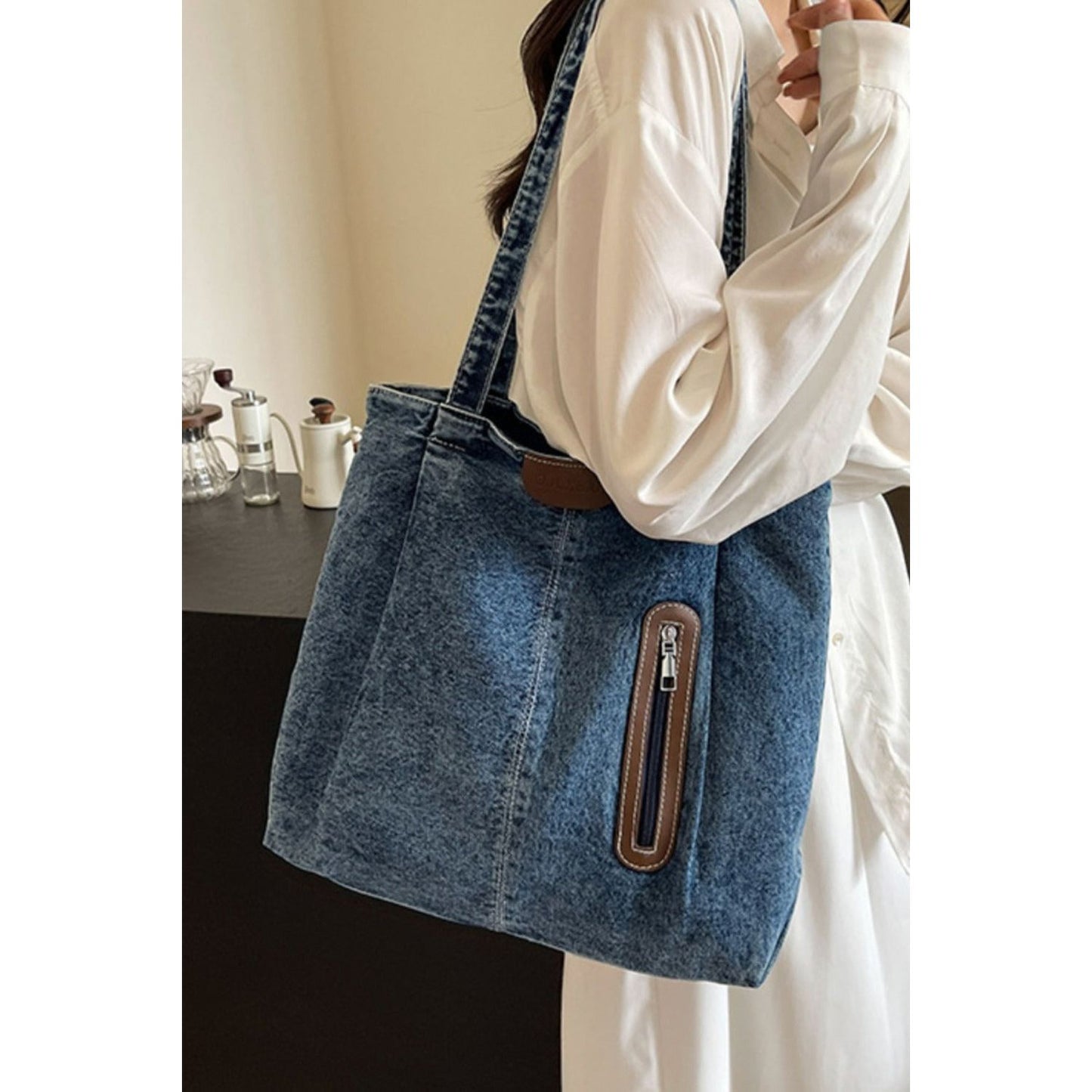 Medium Denim Tote Bag