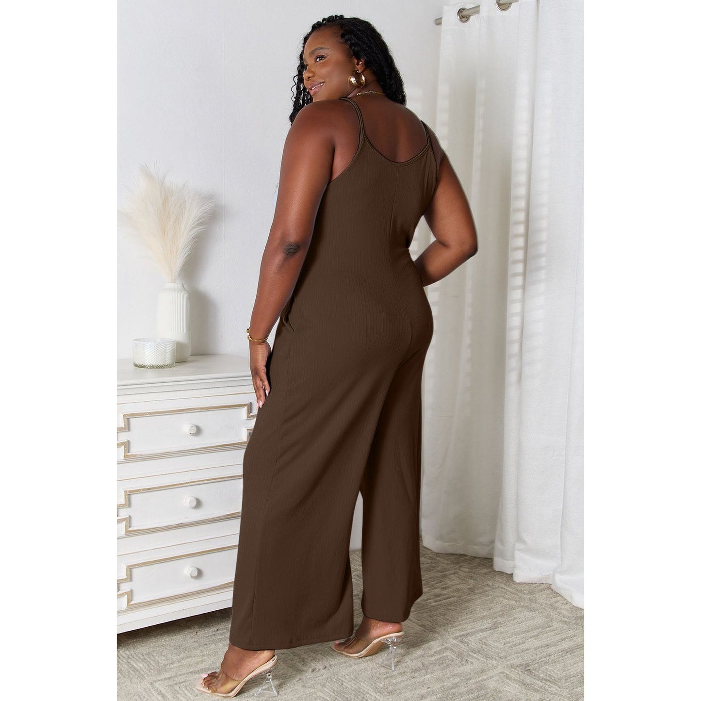 Basic Bae Full Size Spaghetti Strap V-Neck Jumpsuit