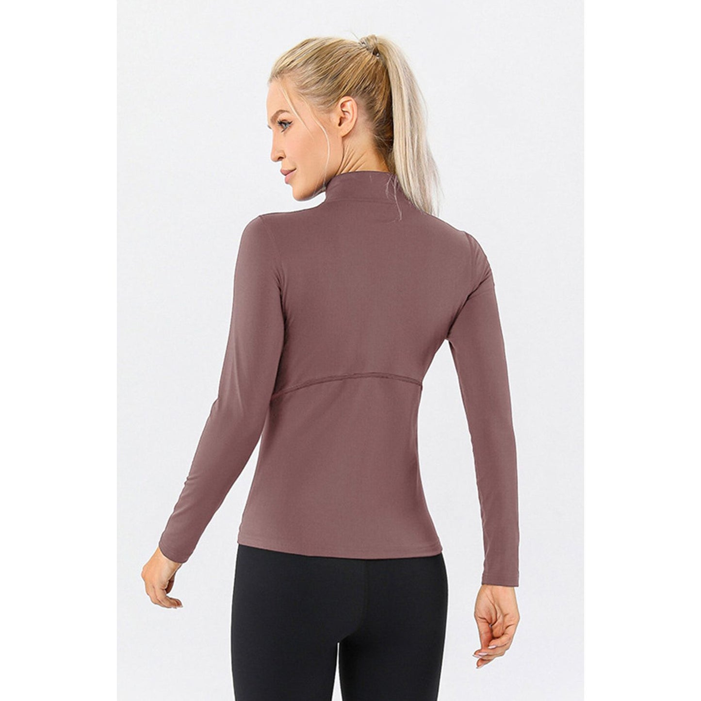 Mock Neck Quarter Zip Active T-Shirt