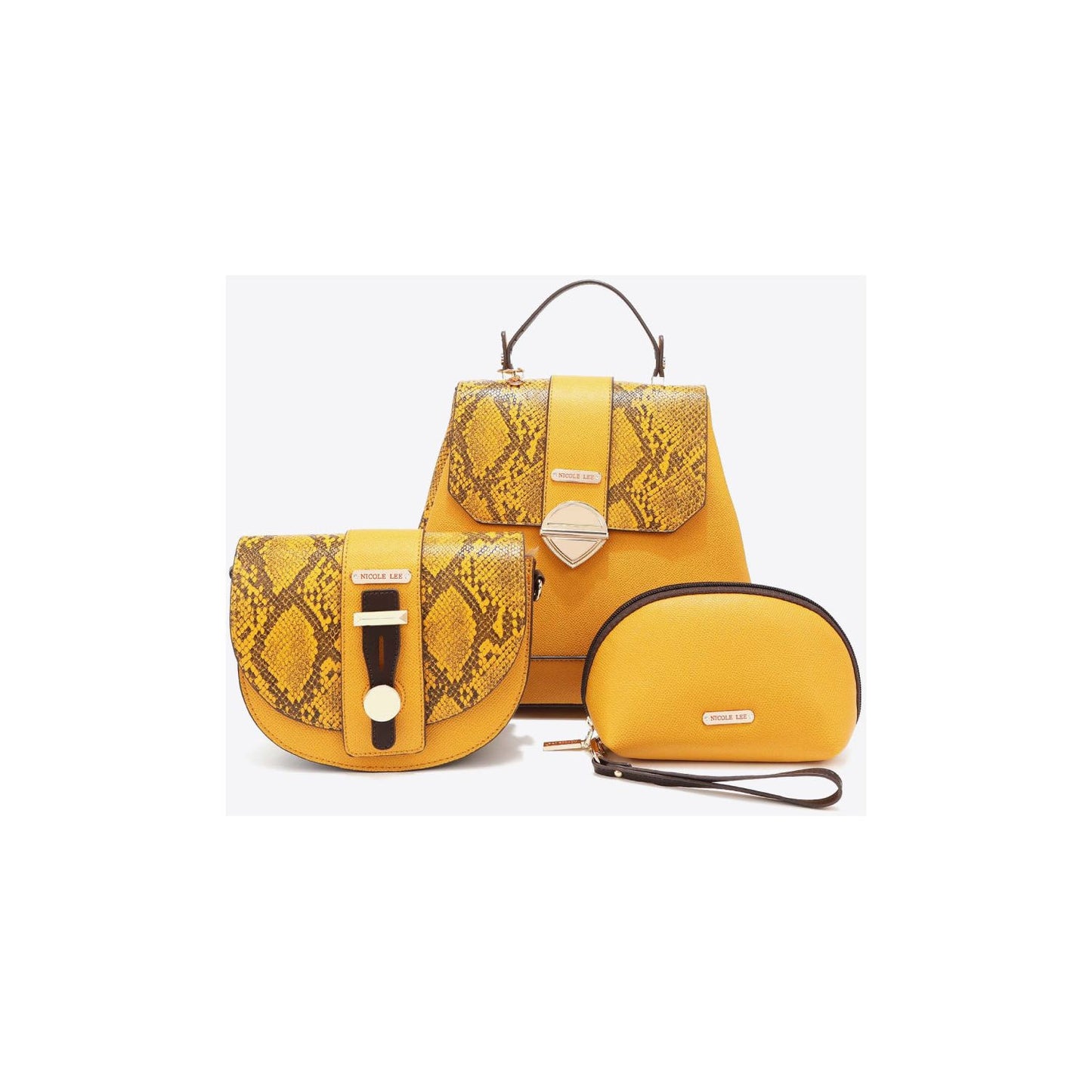 Nicole Lee USA Python 3-Piece Bag Set