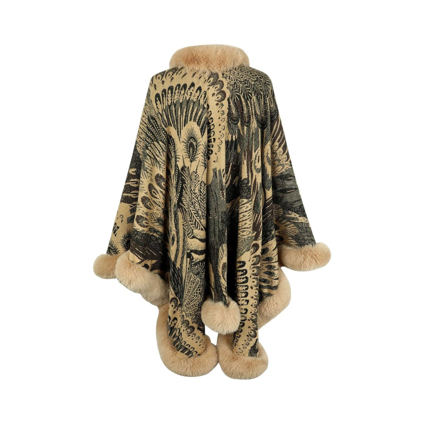 Printed Open Front Poncho