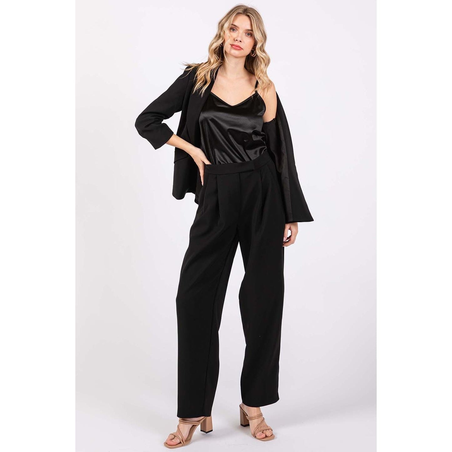 GeeGee High-Waisted Pleated Pants