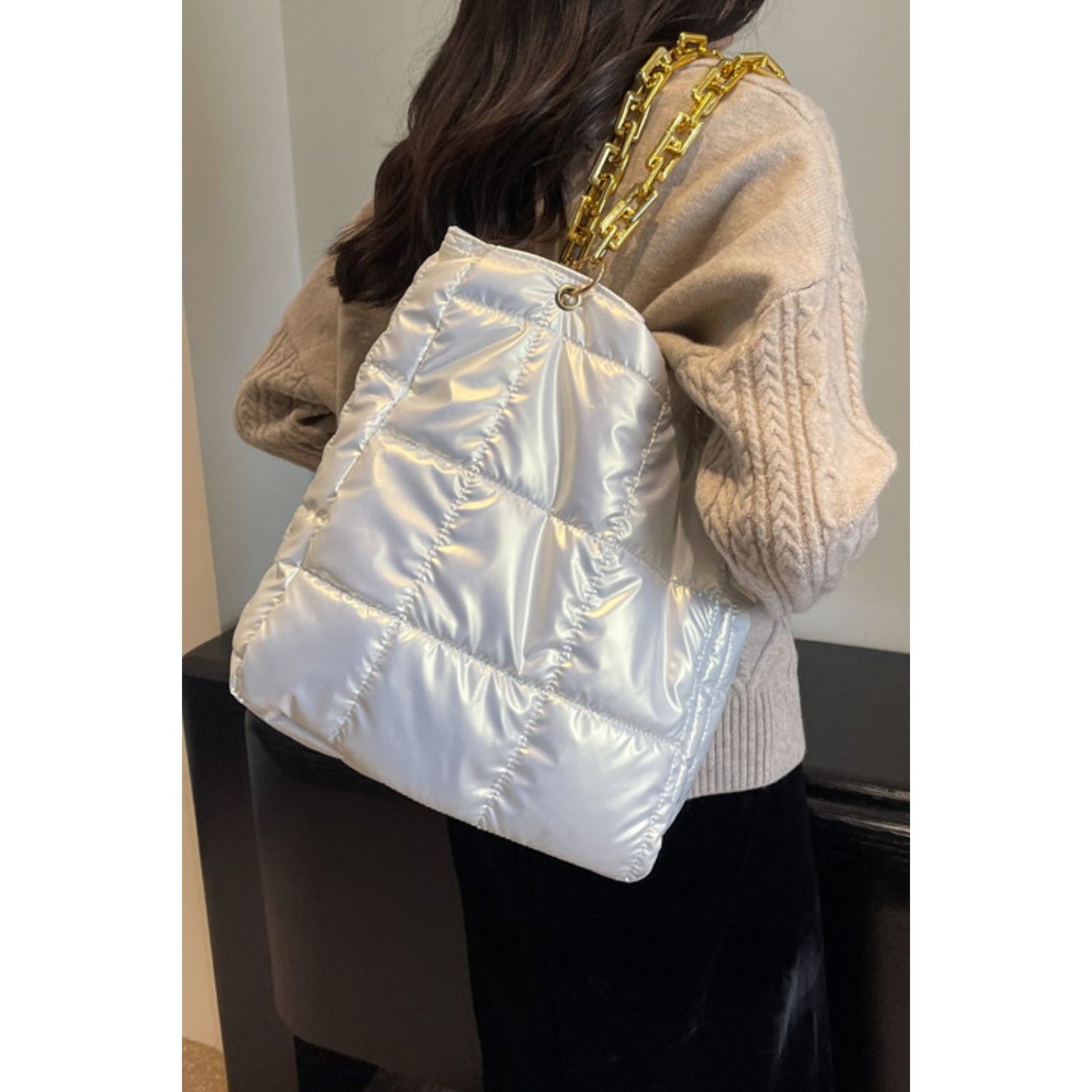 Bubble Texture Chain Handbag