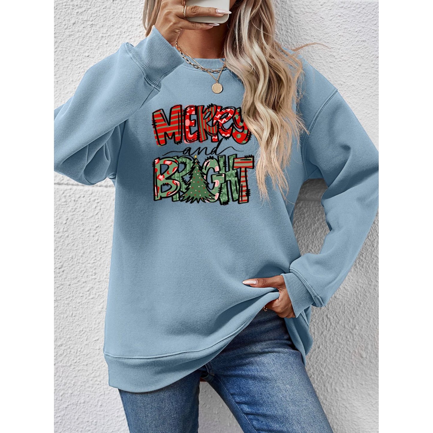 MERRY AND BRIGHT Long Sleeve Sweatshirt