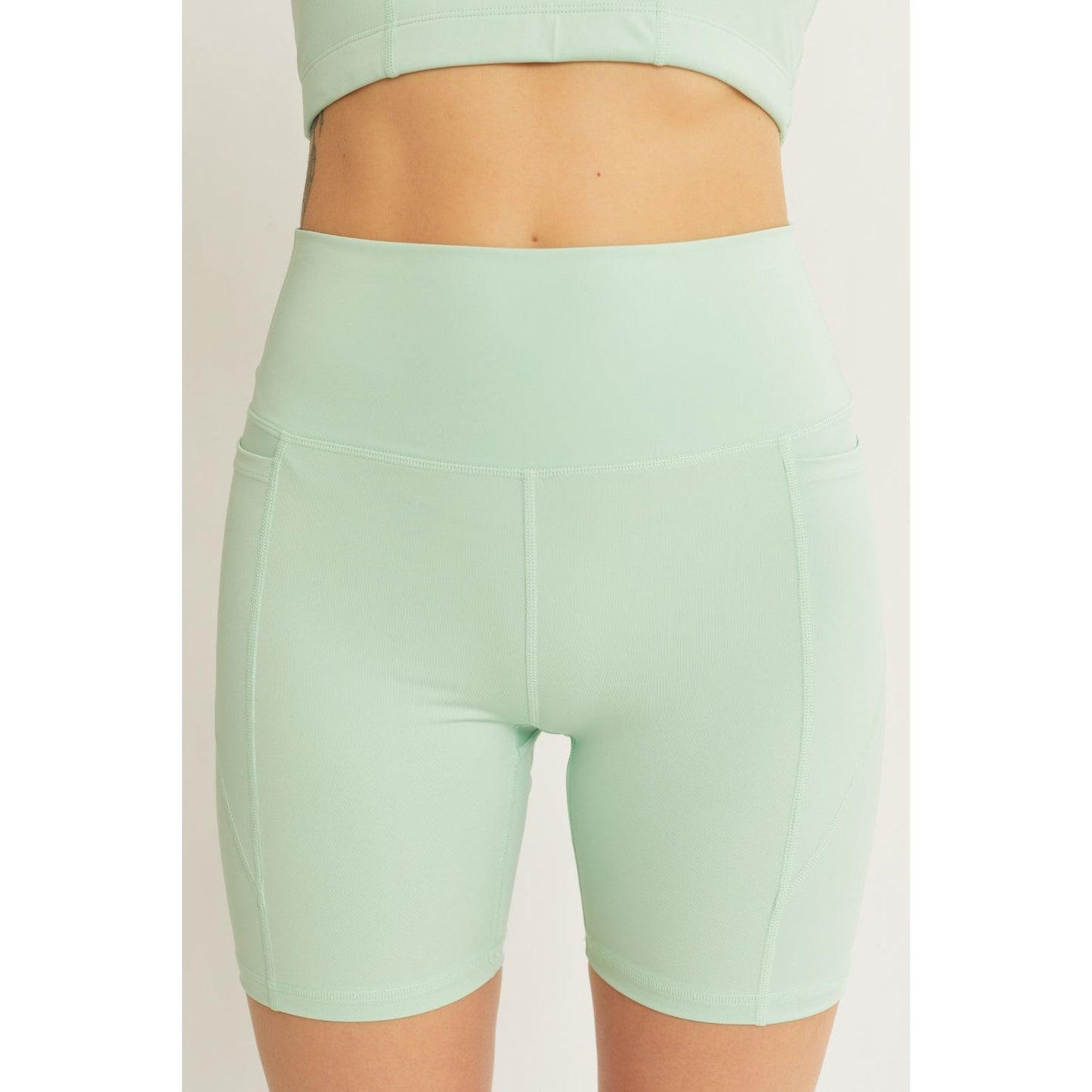 Love Tree High Waist Seam Detail Active Shorts