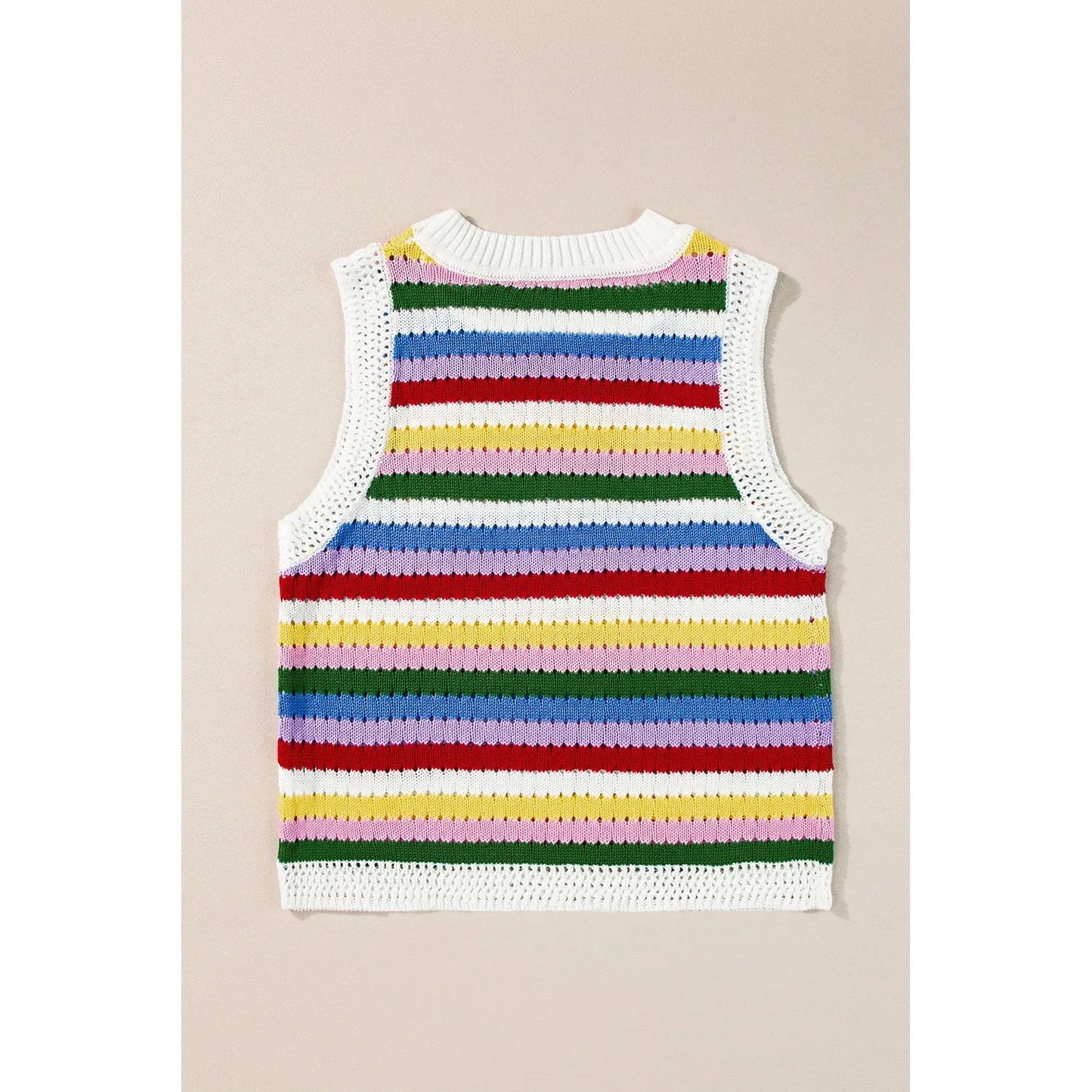 Contrast Round Neck Sweater Vest