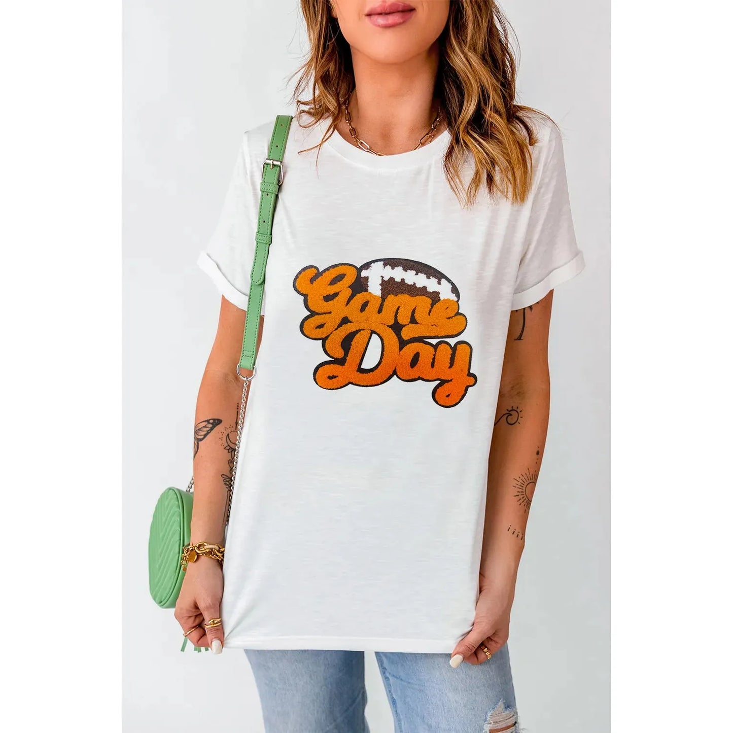 GAME DAY Round Neck Short Sleeve T-Shirt