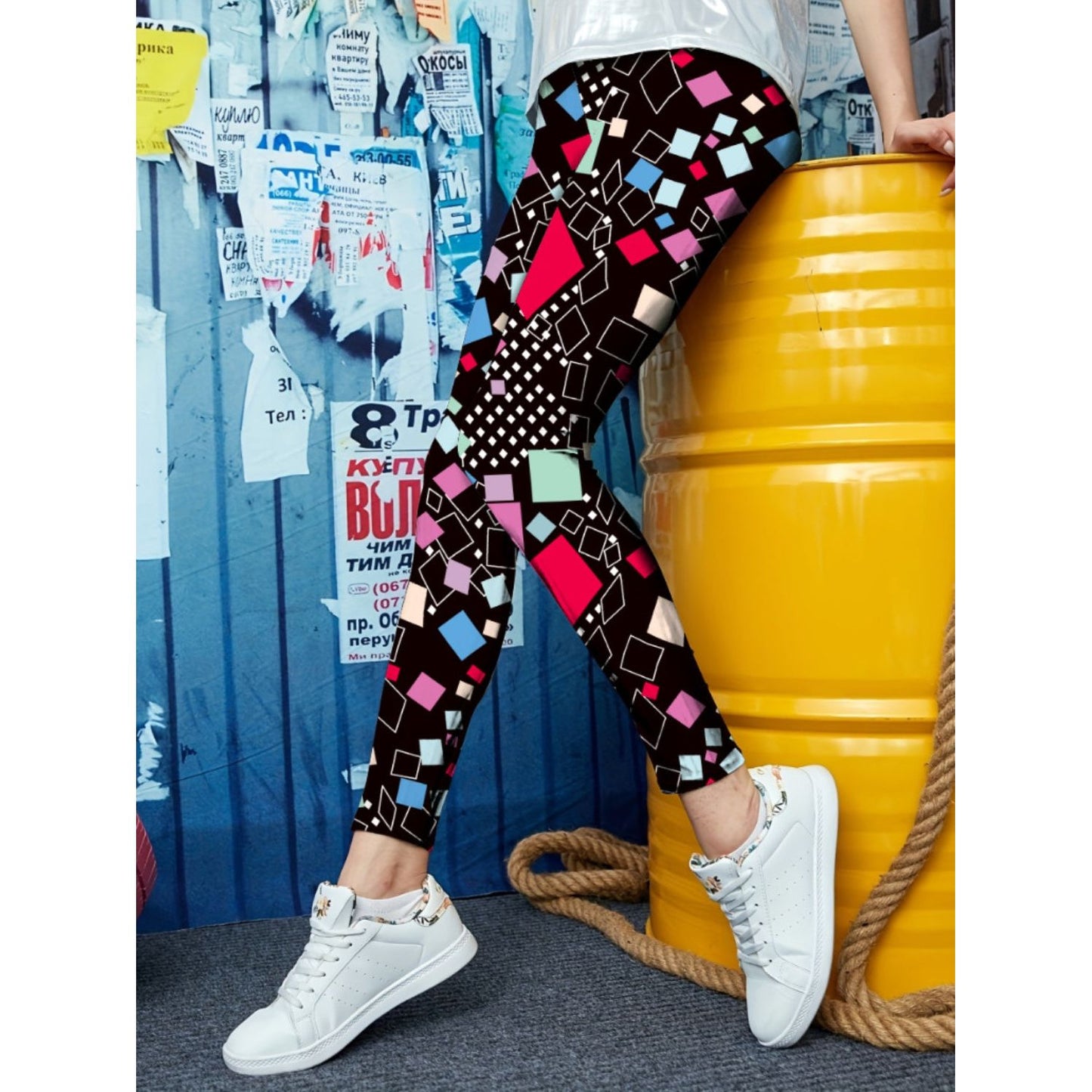 Printed High Waist Skinny Leggings