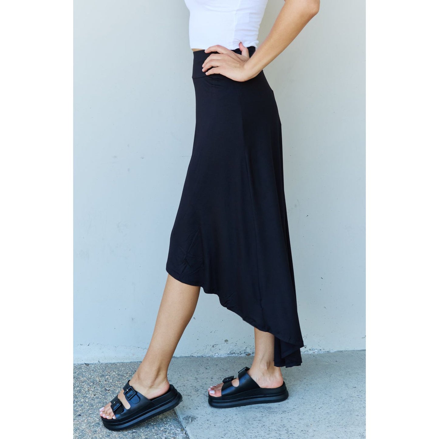 Ninexis First Choice High Waisted Flare Maxi Skirt in Black