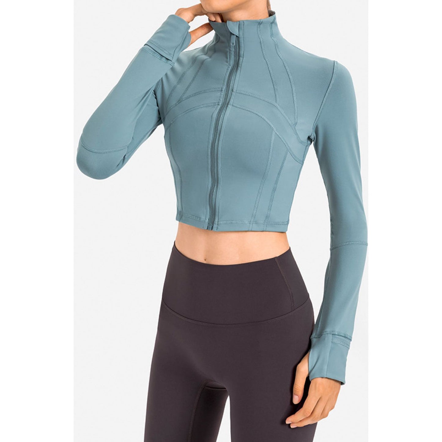 Zip Front Cropped Sports Jacket