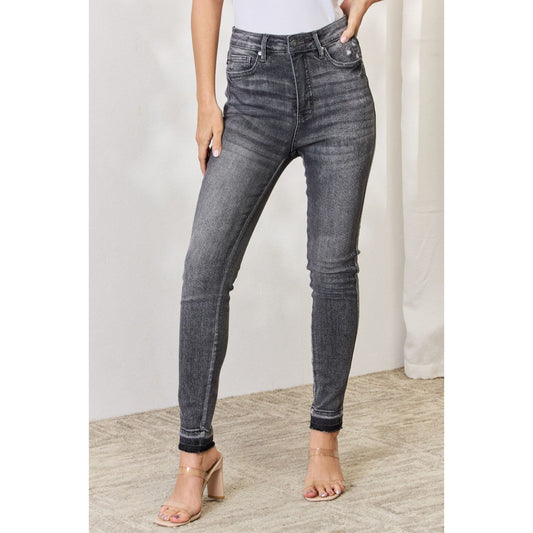 Judy Blue Full Size High Waist Tummy Control Release Hem Skinny Jeans