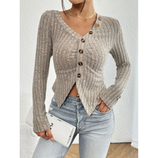 V-Neck Long Sleeve T-Shirt