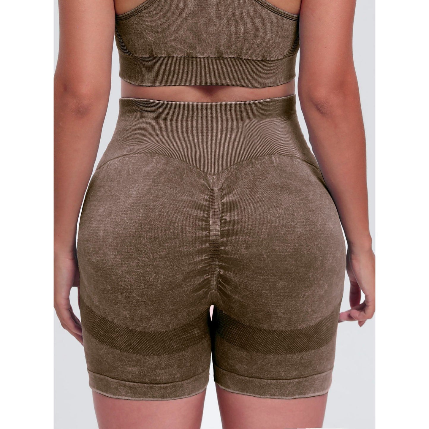 Washed High Waist Active Shorts