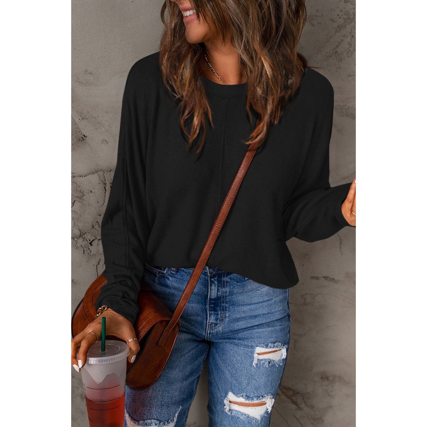 Double Take Full Size Round Neck Long Sleeve T-Shirt