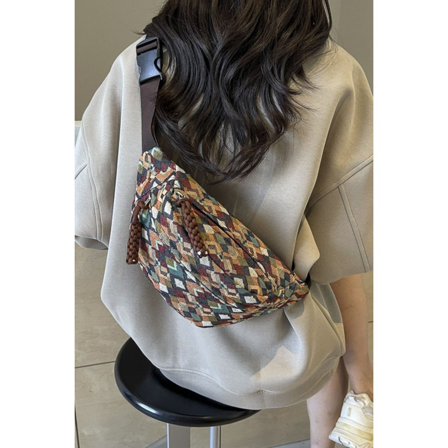 Adjustable Strap Canvas Sling Bag