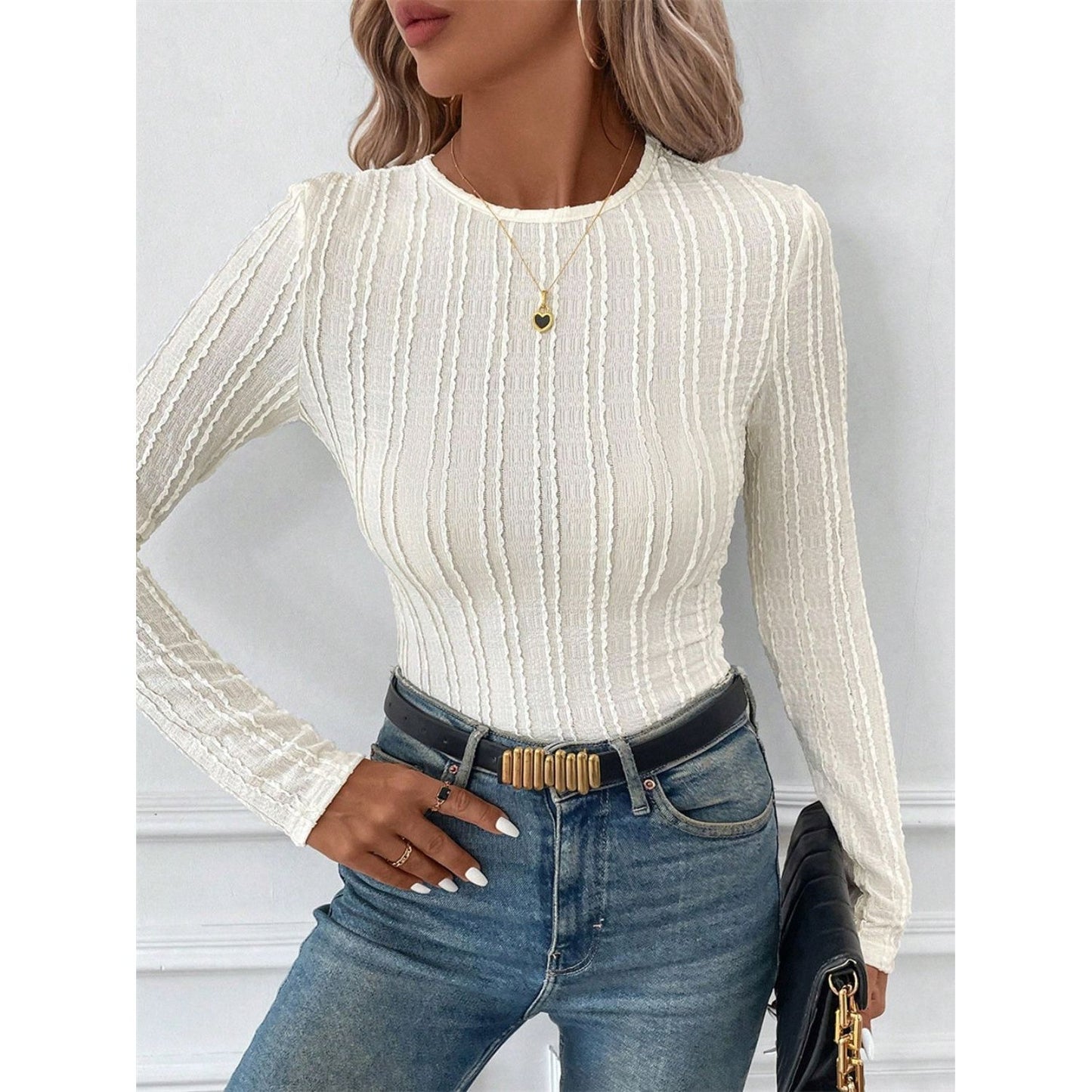 Round Neck Long Sleeve Top