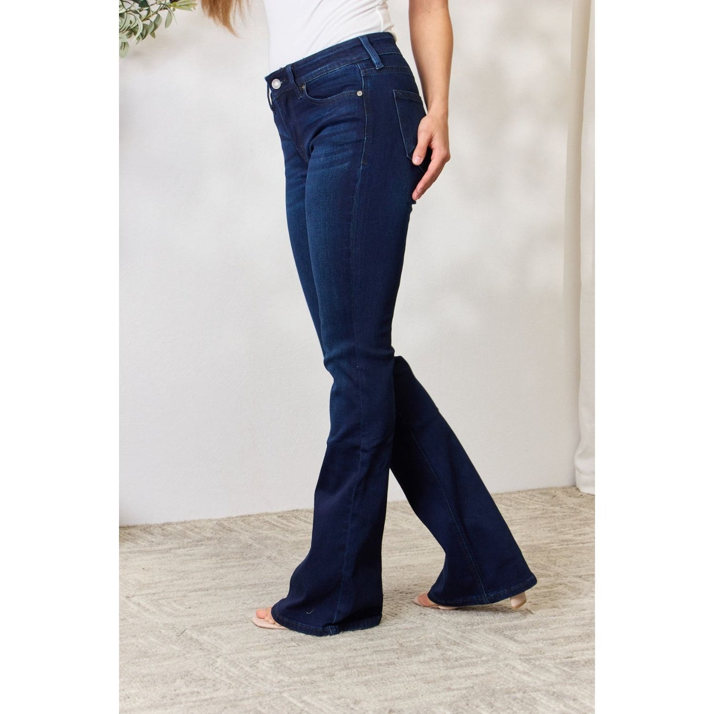 Kancan Full Size Mid Rise Flare Jeans