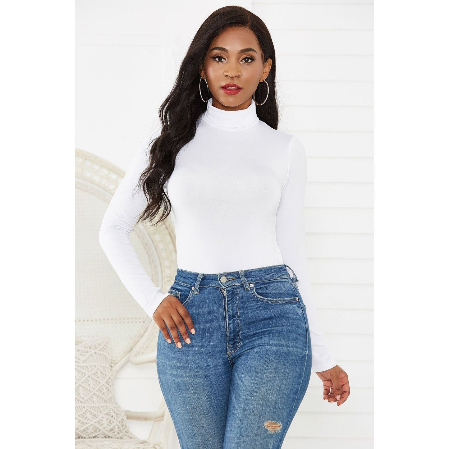 Turtleneck Long Sleeve Bodysuit