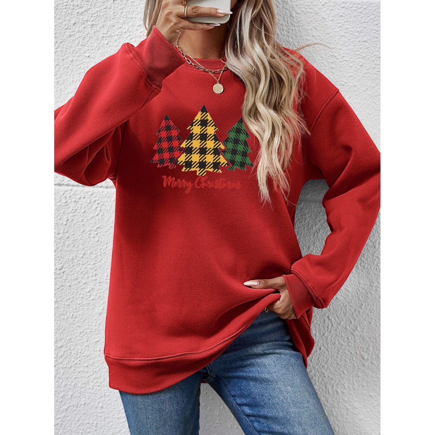 MERRY CHRISTMAS Dropped Shoulder Sweatshirt