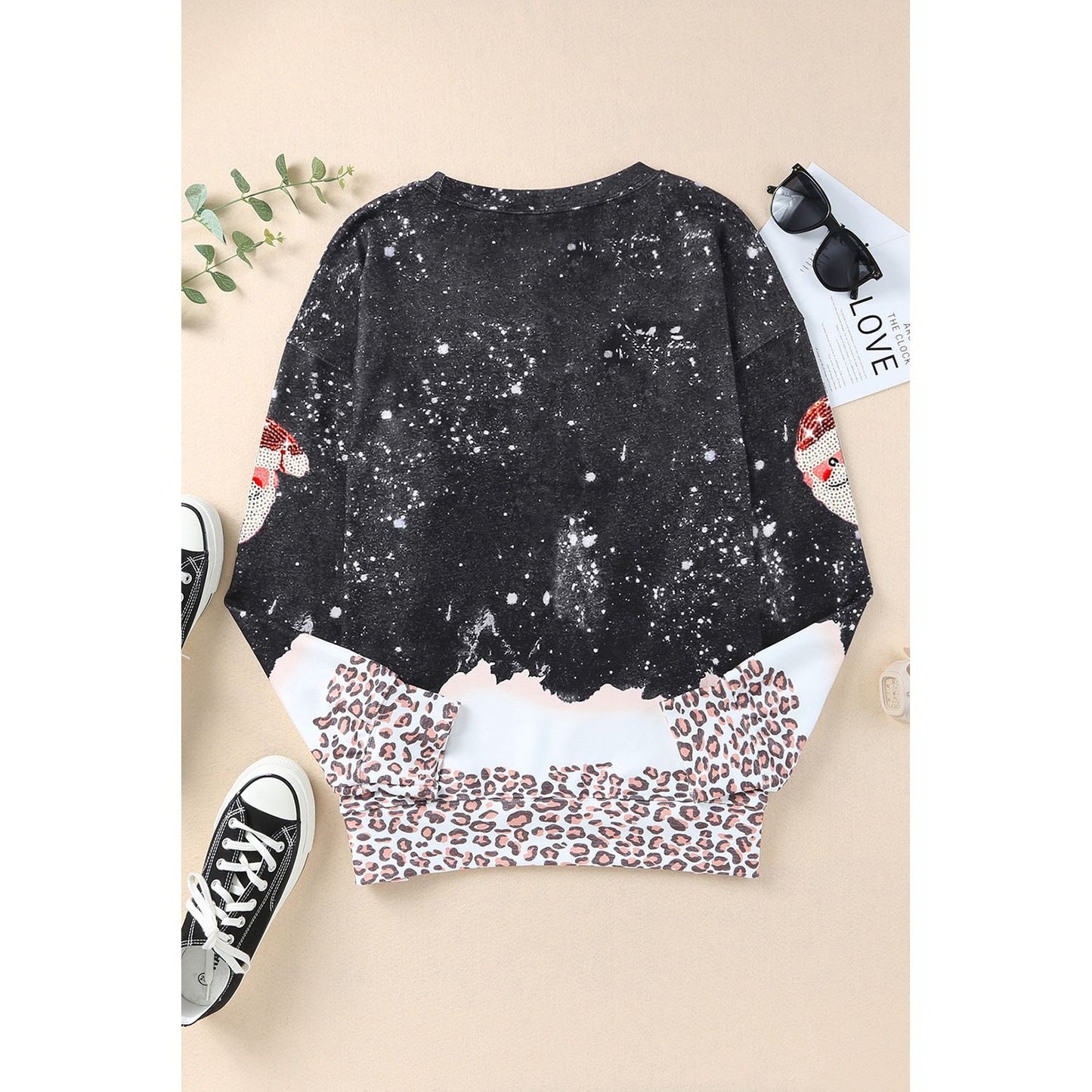 Sequin Patch Christmas Element Sweatshirt