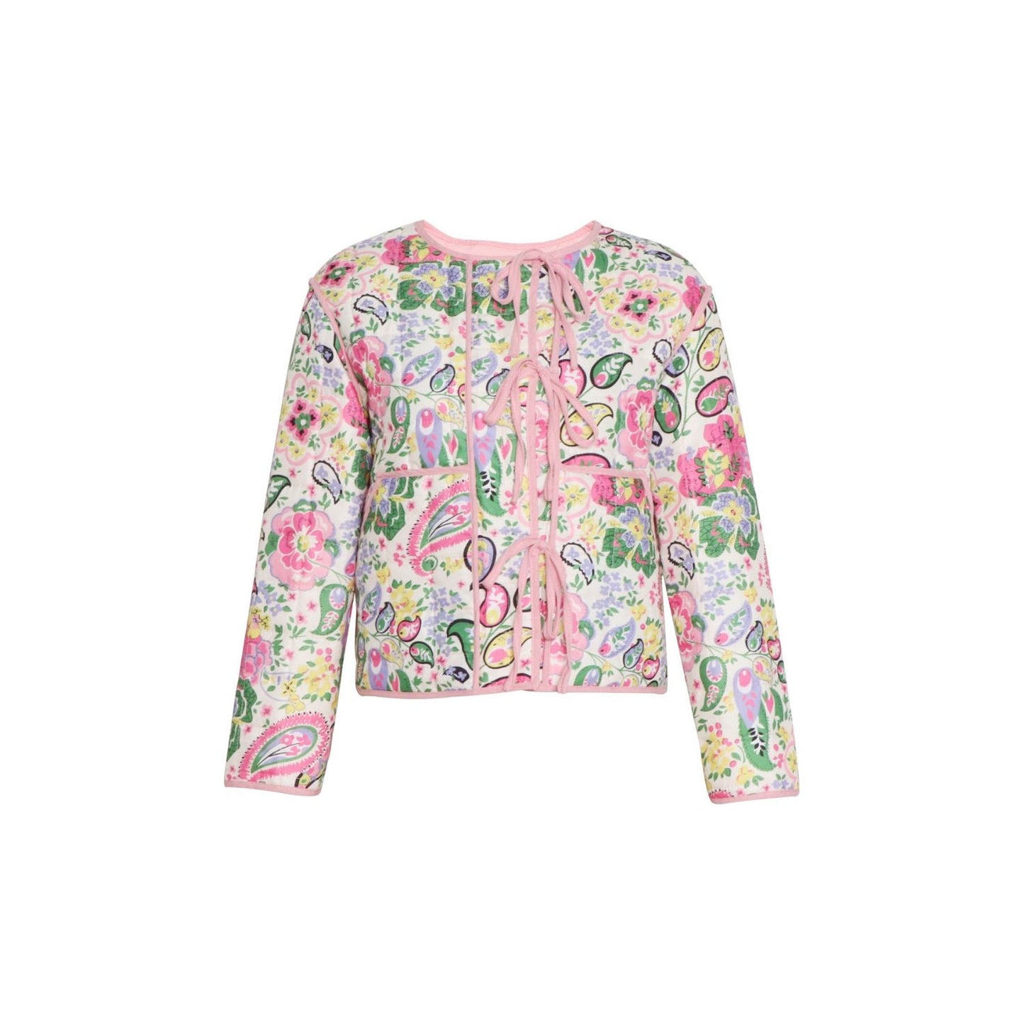 Tied Printeded Long Sleeve Jacket