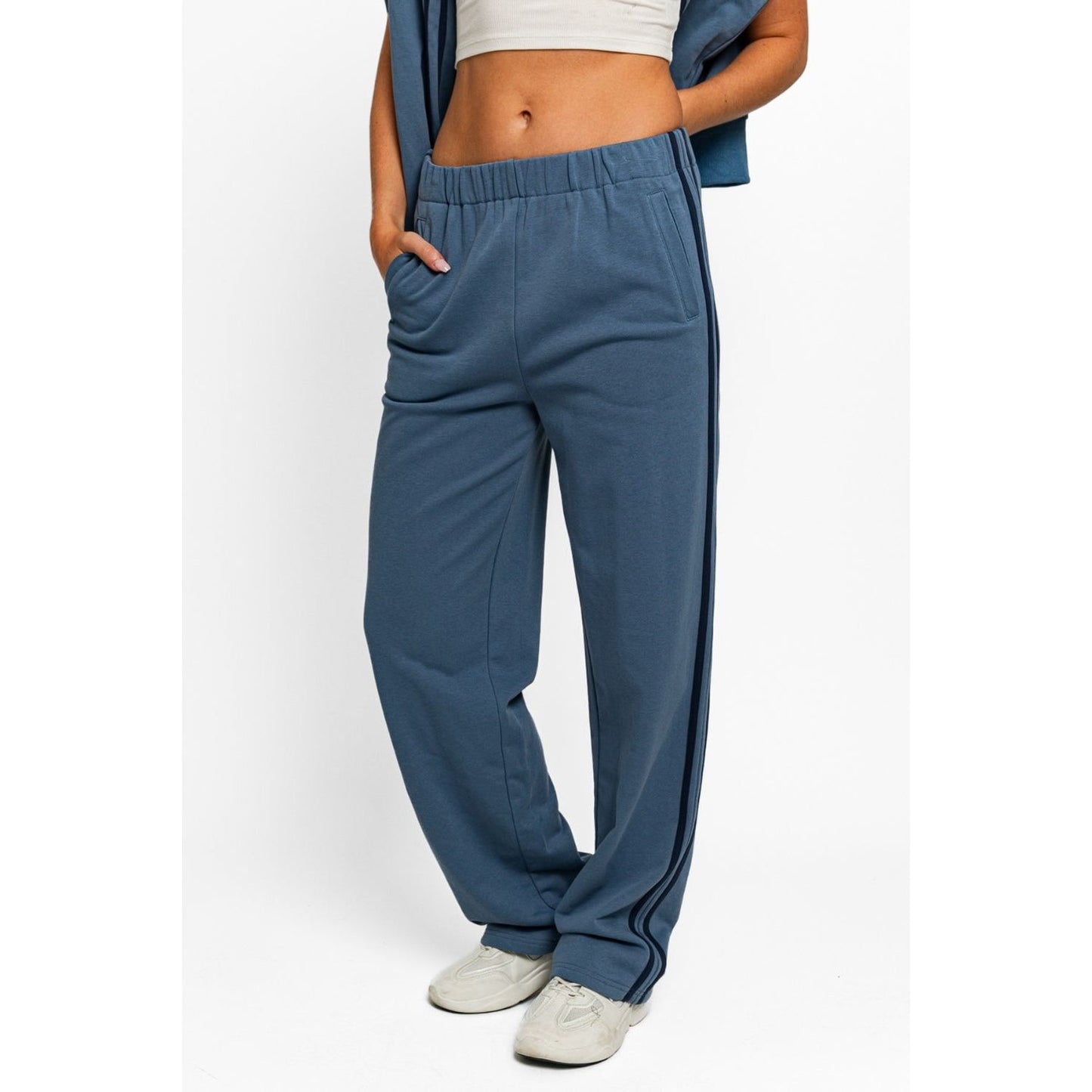 Le Lis High Waisted Side Stripes Straight Track Sweatpants