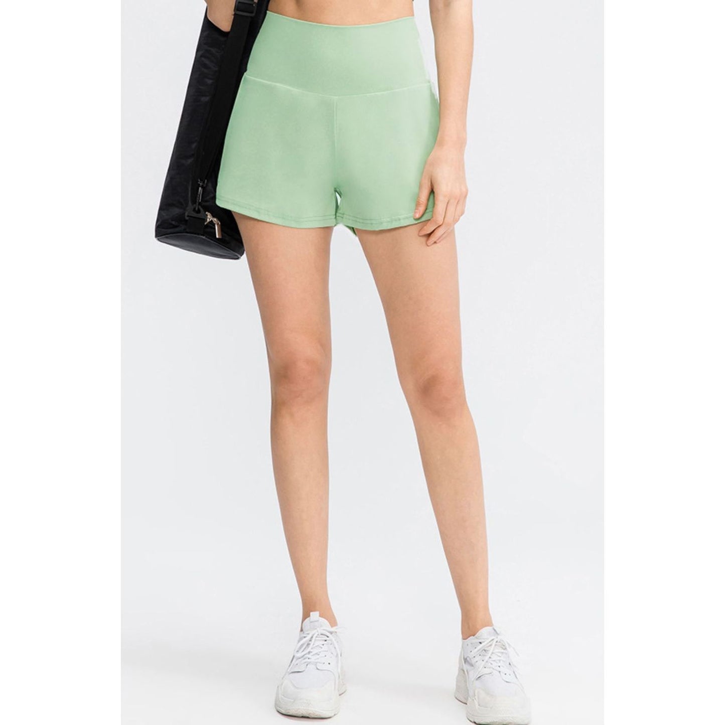 Wide Waistband Sports Shorts with Pockets