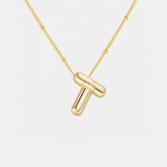 Gold-Plated Bubble Initial Necklace