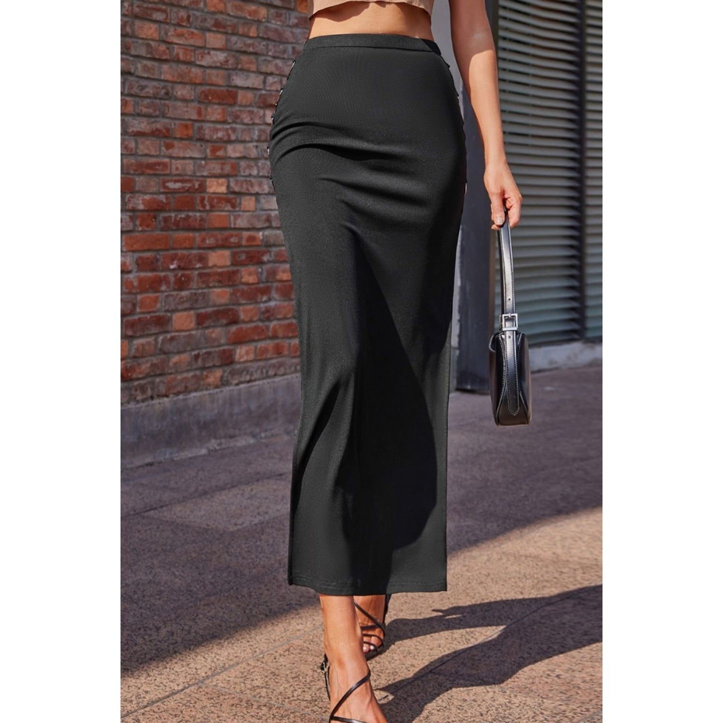 Split High Waist Skirt