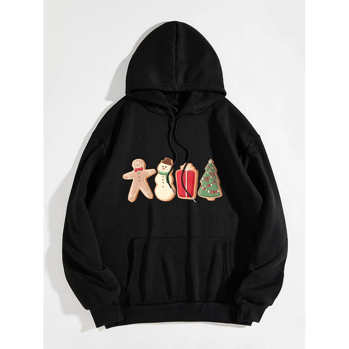 Graphic Drawstring Hoodie with Pocket