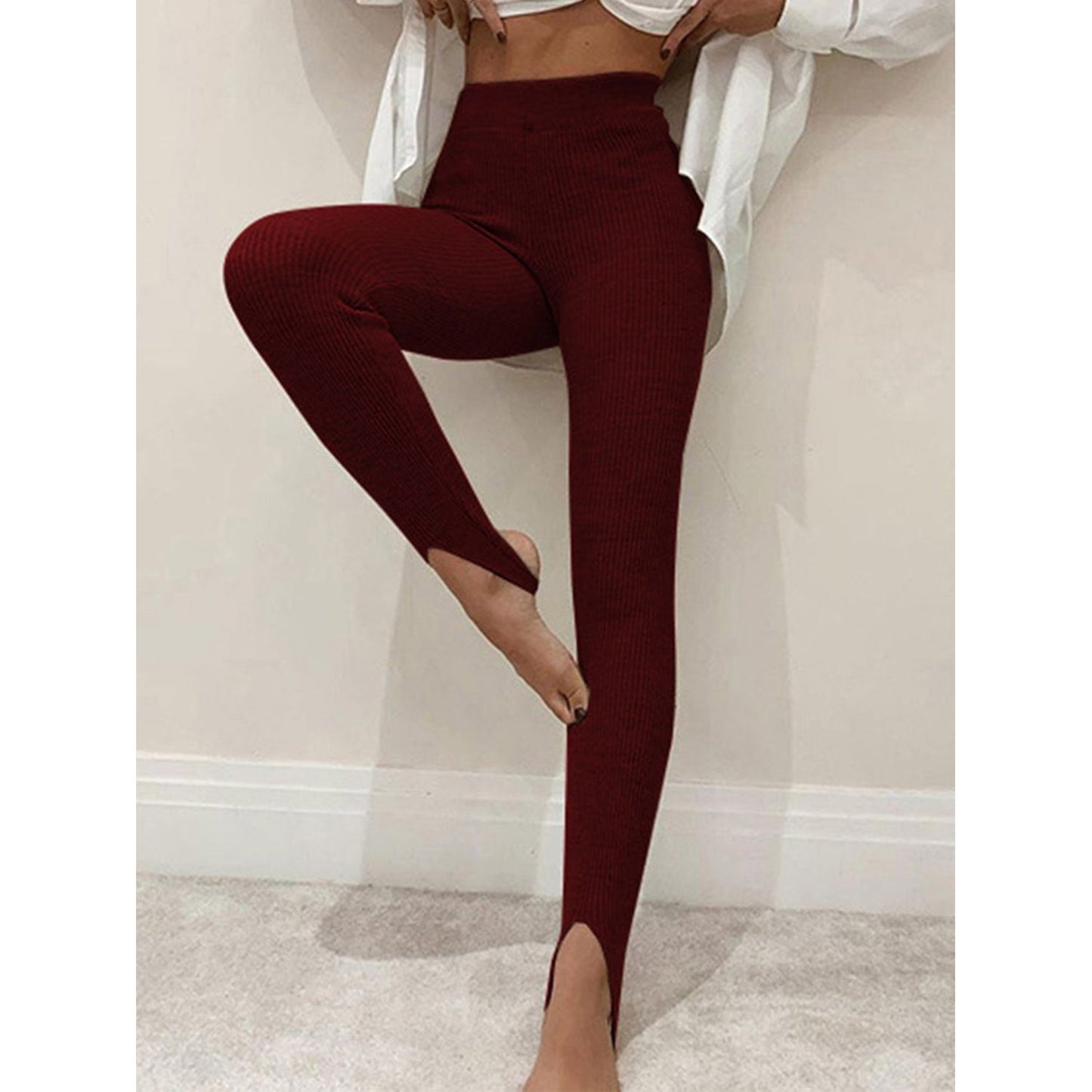 Ribbed Mid Waist Leggings