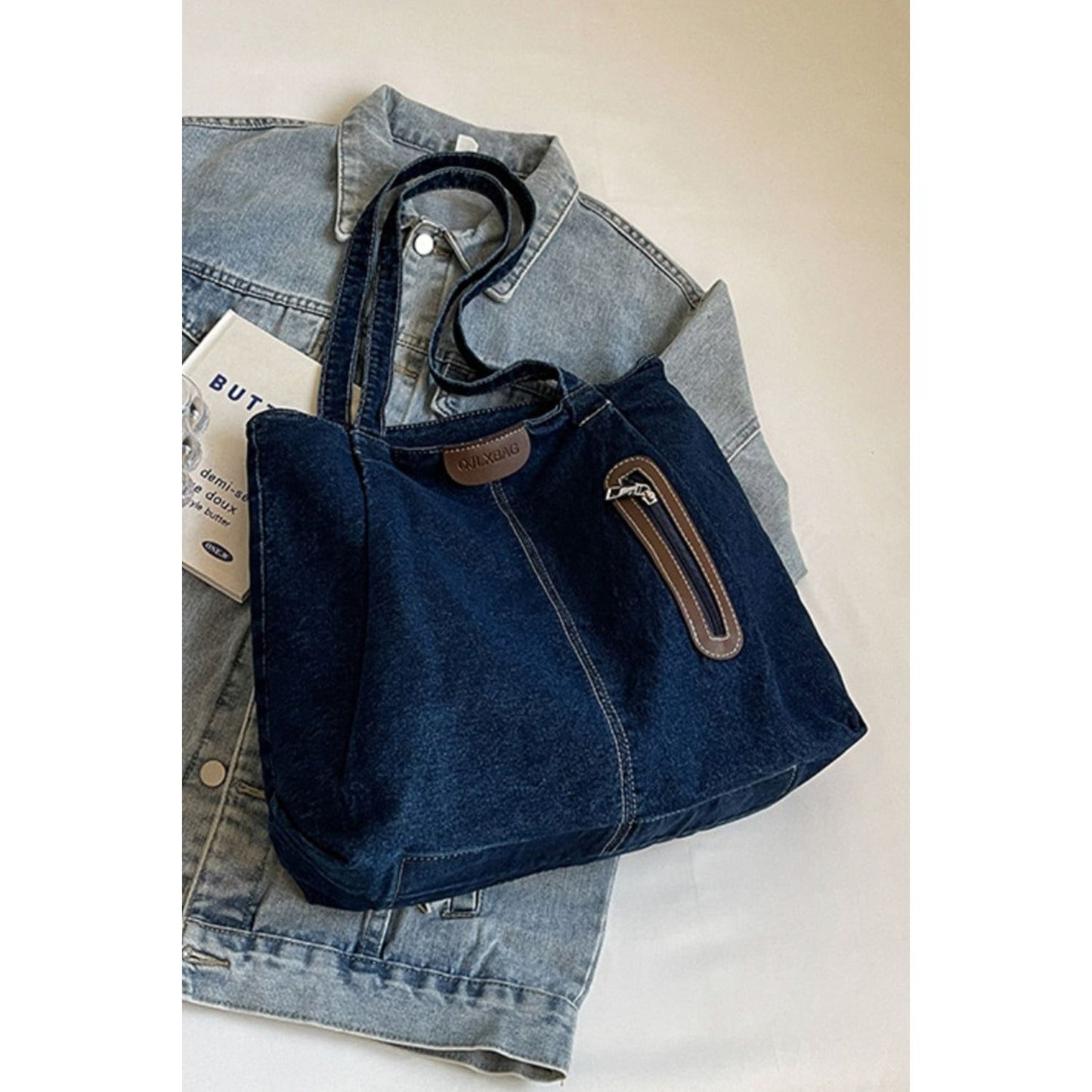 Medium Denim Tote Bag