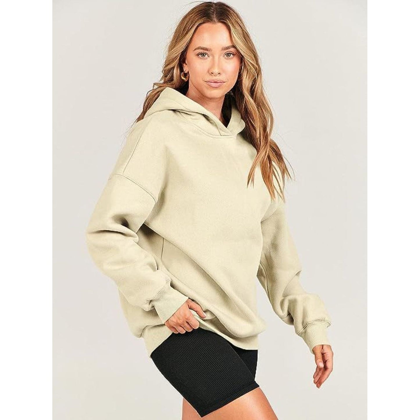 Dropped Shoulder Long Sleeve Hoodie