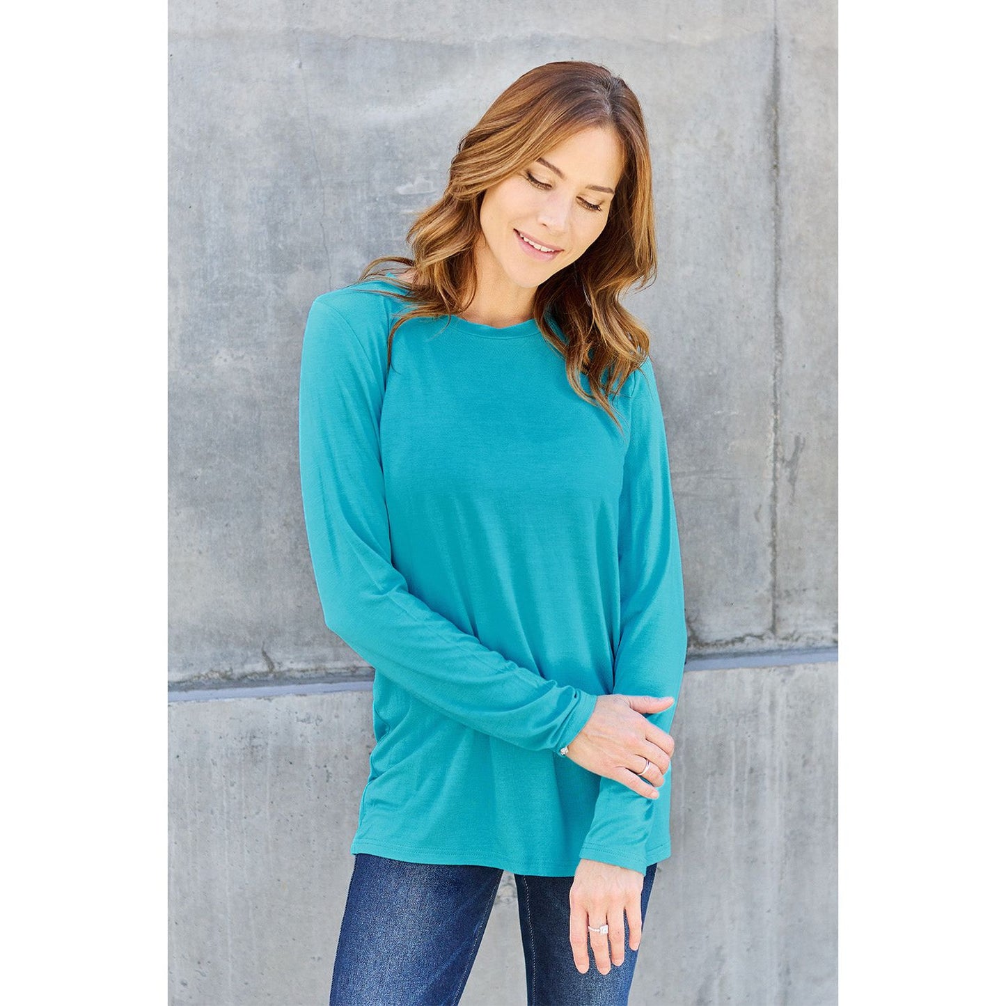 Basic Bae Full Size Round Neck Long Sleeve Top