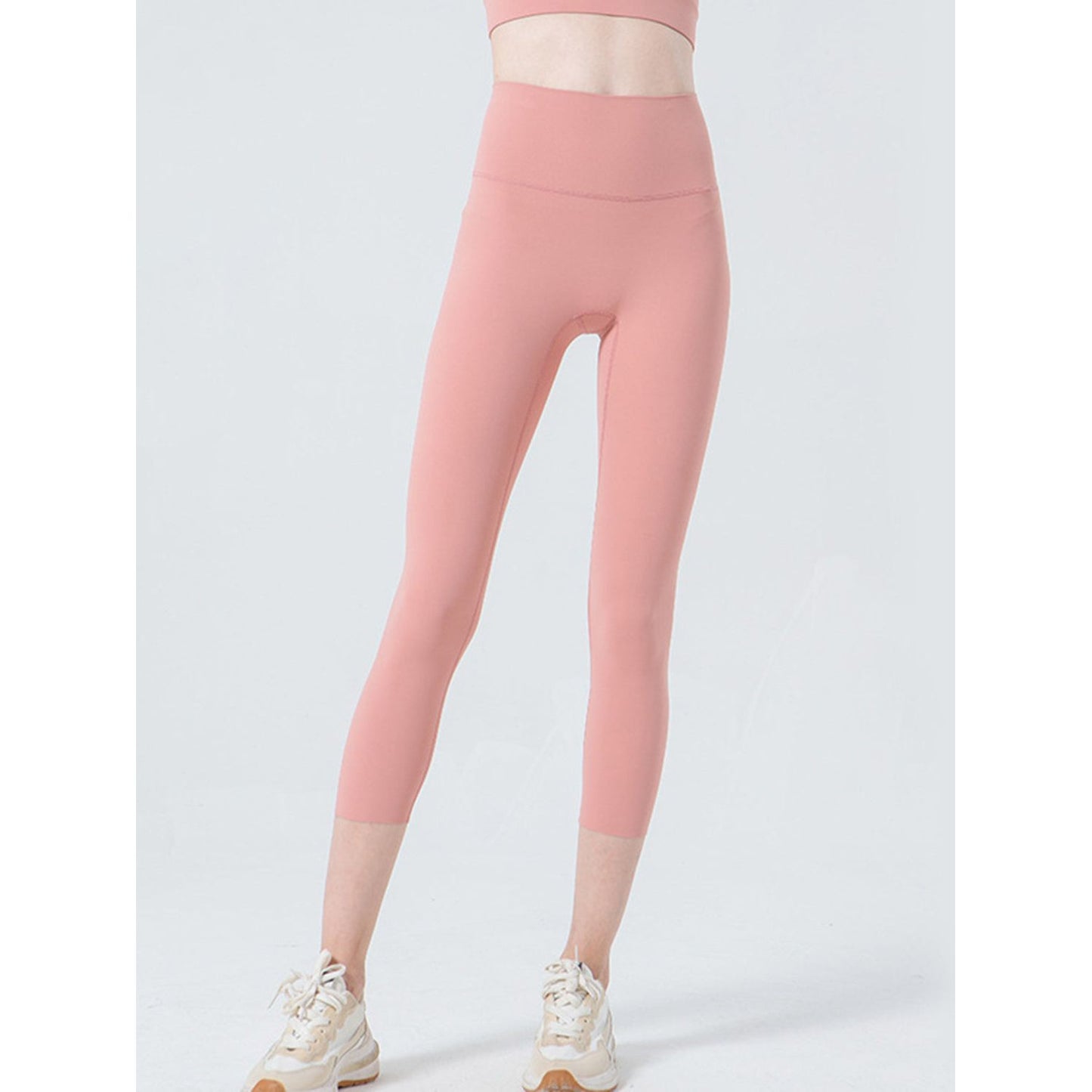 Wide Waistband Cropped Sports Leggings