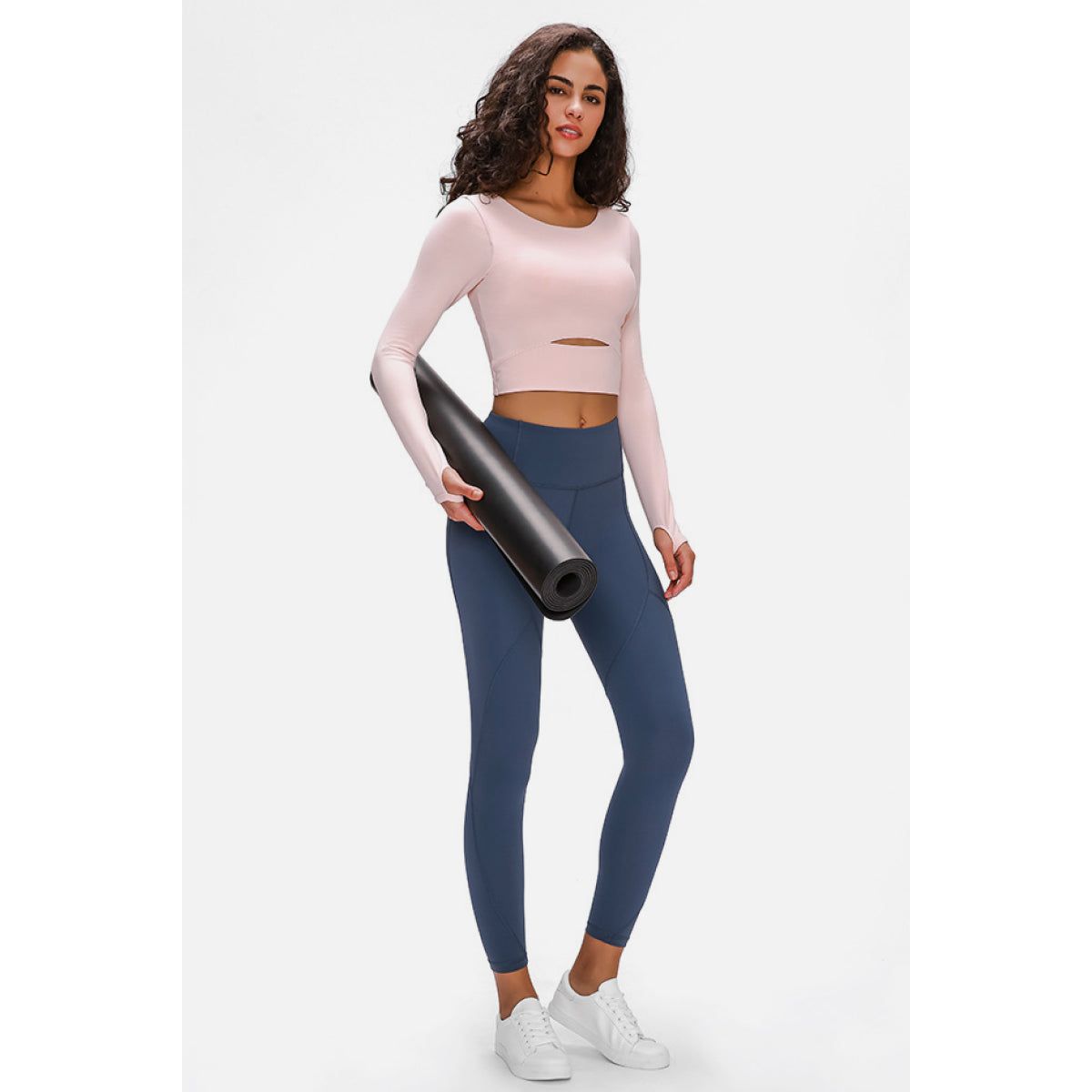 Long Sleeve Cropped Top With Sports Strap