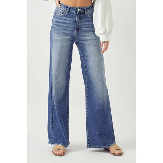 Risen Full Size High Rise Wide Leg Jeans