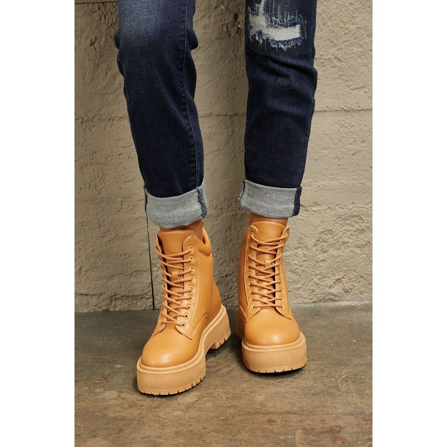 East Lion Corp Platform Combat Boots