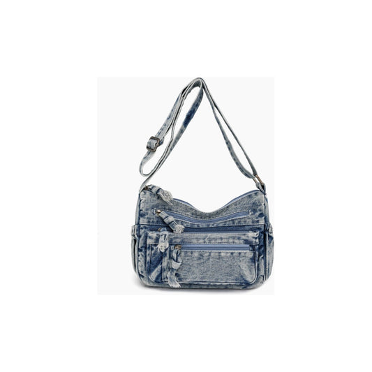 Adjustable Strap Denim Crossbody Bag