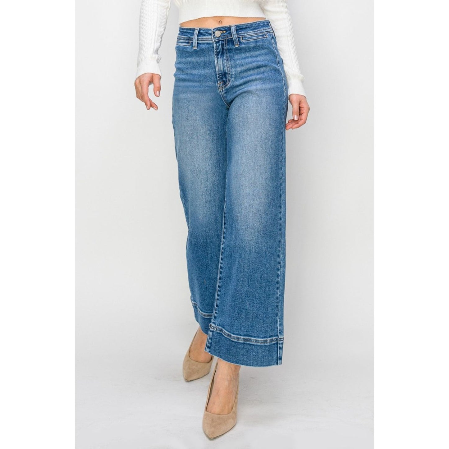 RISEN Full Size High Rise Wide Leg Jeans