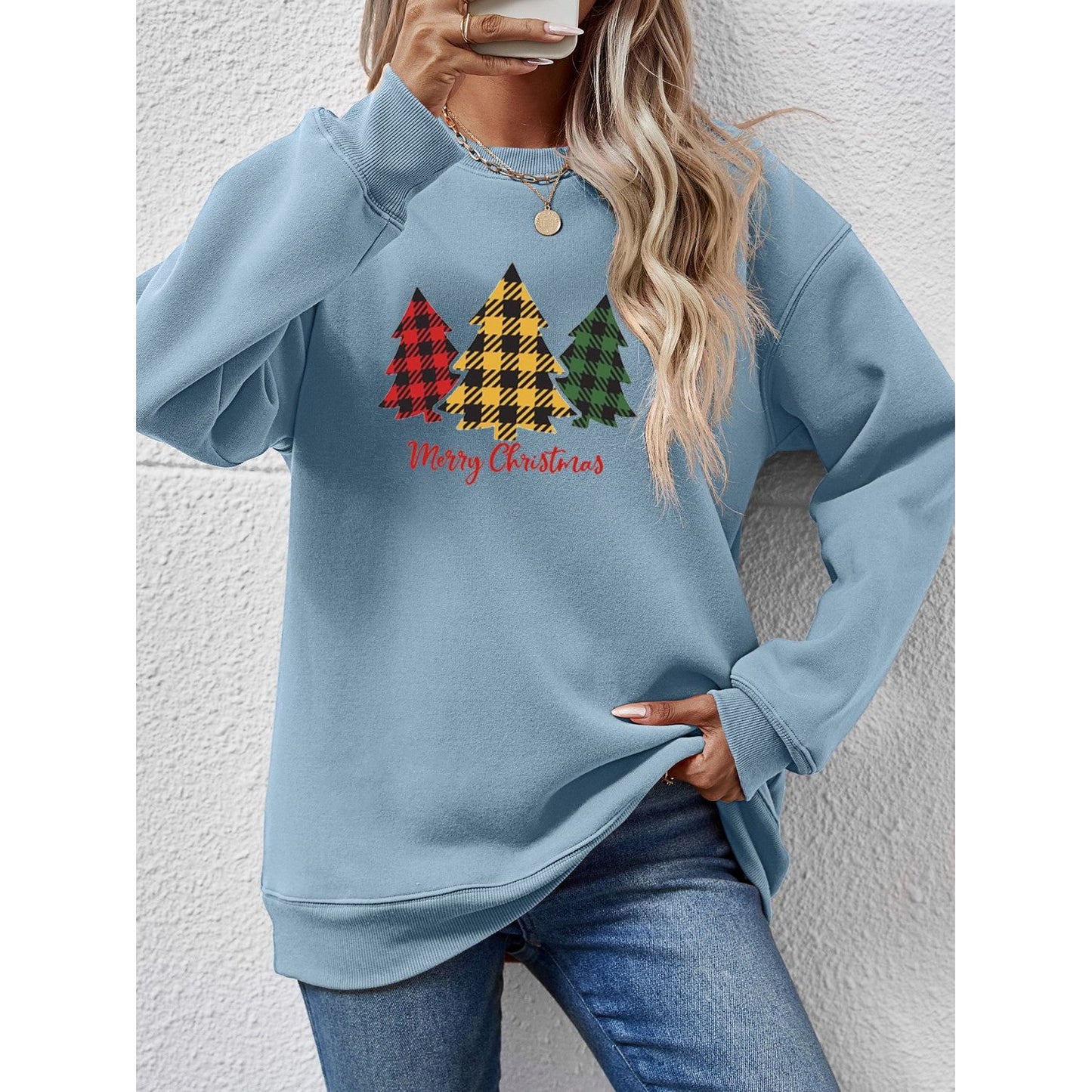 MERRY CHRISTMAS Dropped Shoulder Sweatshirt