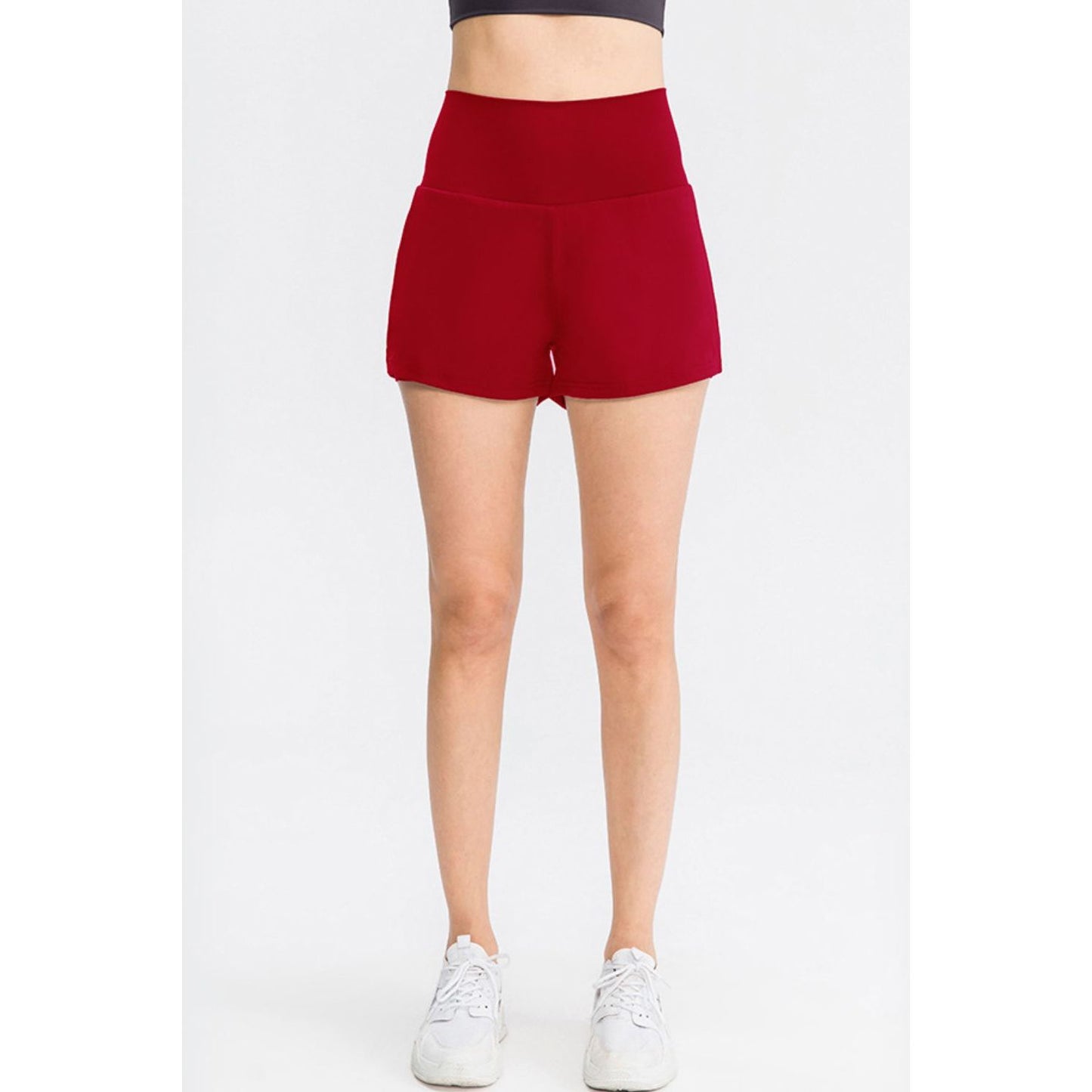 Wide Waistband Sports Shorts with Pockets