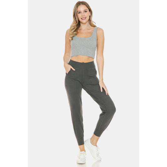 Leggings Depot Wide Waistband Slim Active Joggers