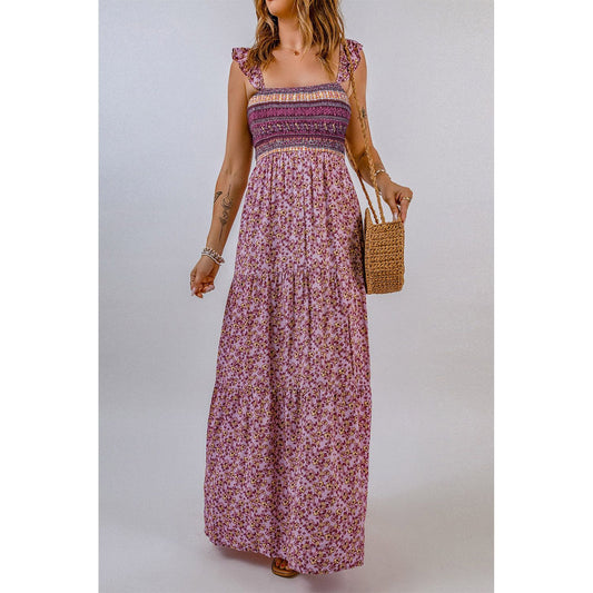 Floral Square Neck Maxi Dress