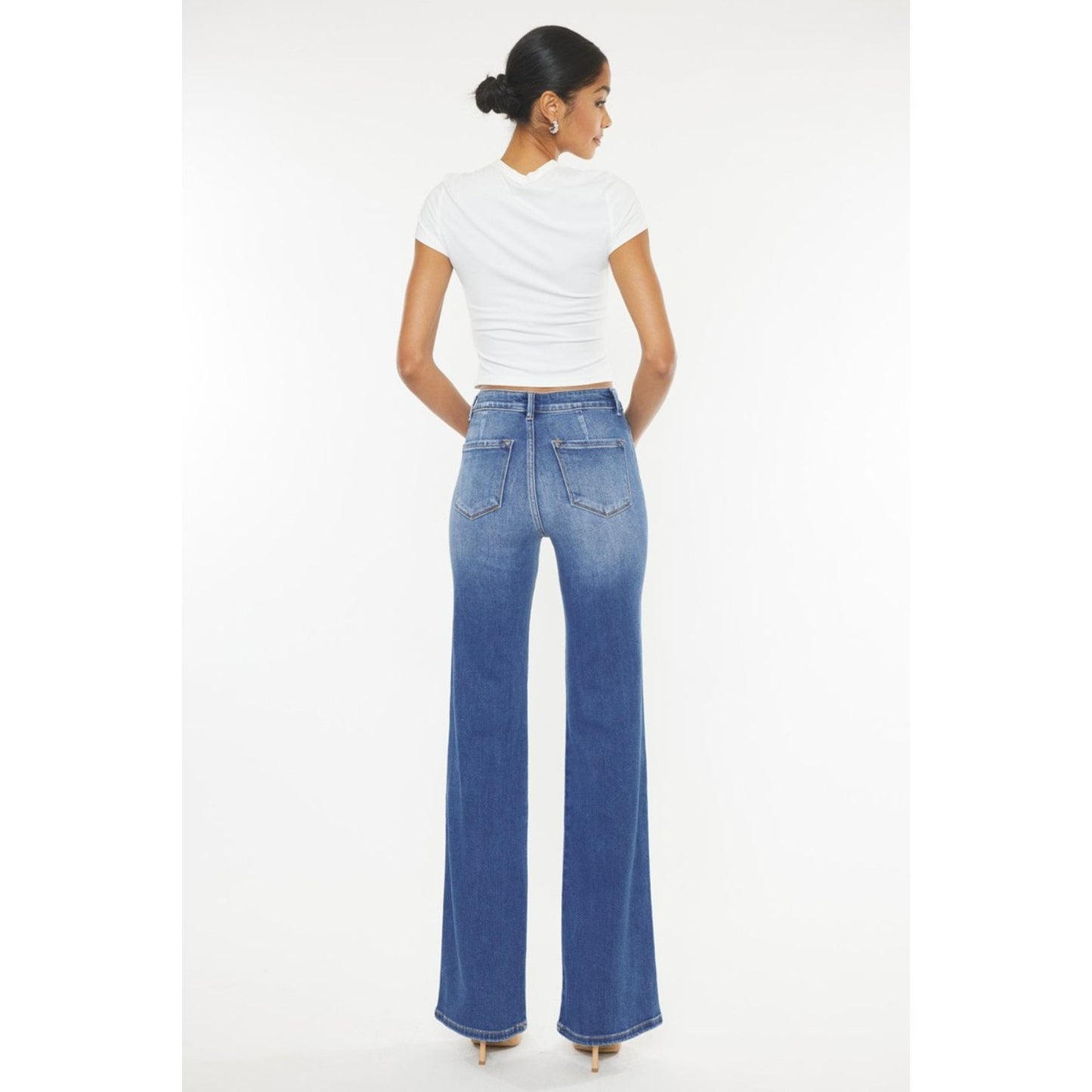 Kancan Ultra High Waist Gradient Flare Jeans