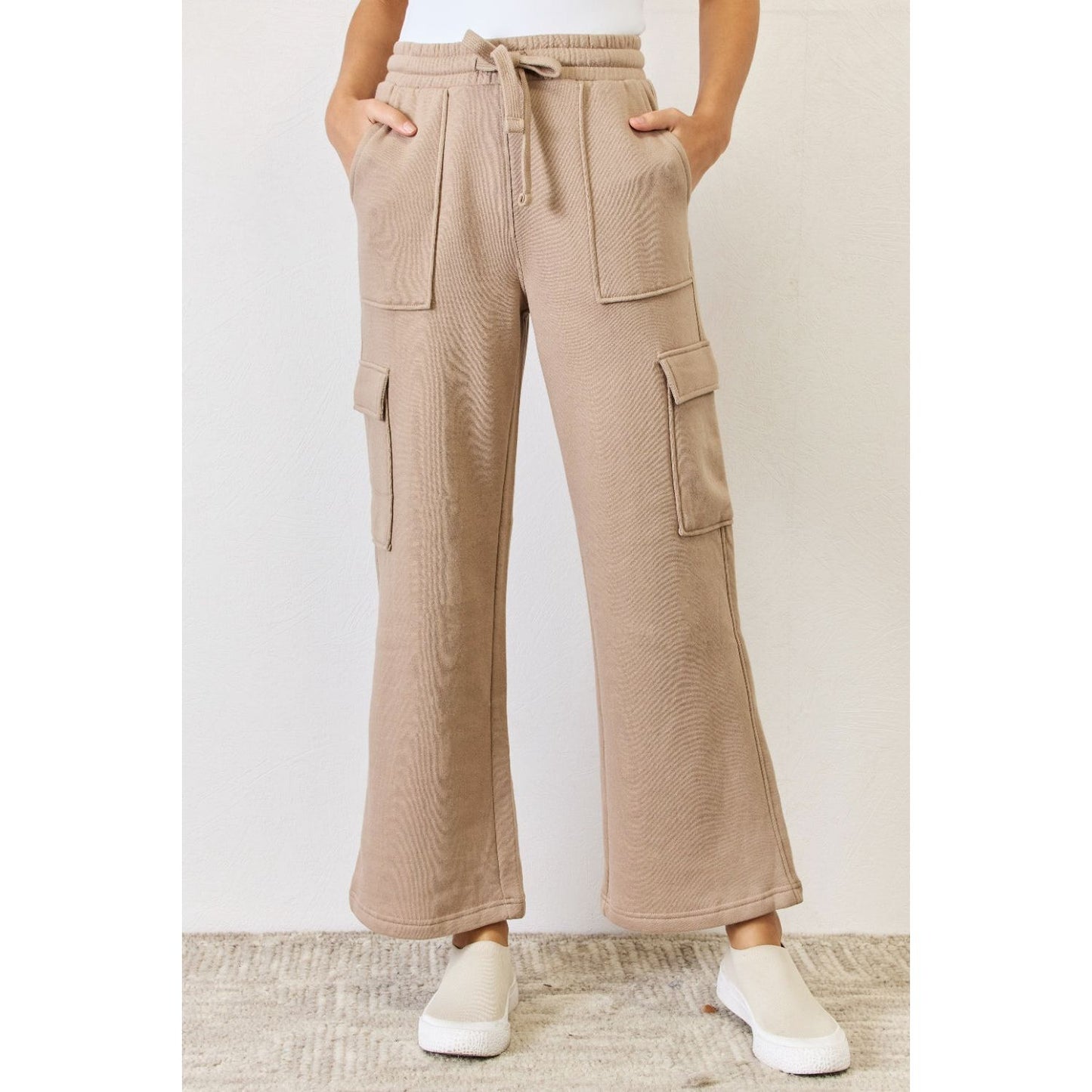 RISEN High Waist Cargo Wide Leg Pants