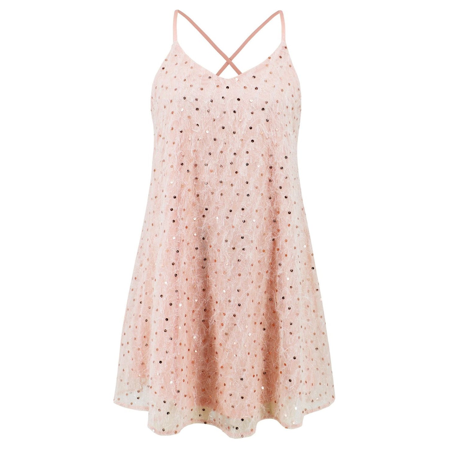 Sequin V-Neck Mini Cami Dress