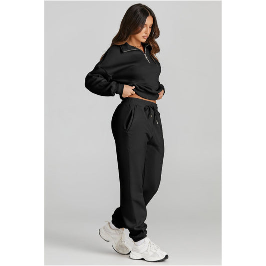 Quarter Zip Top and Drawstring Pants Active Set